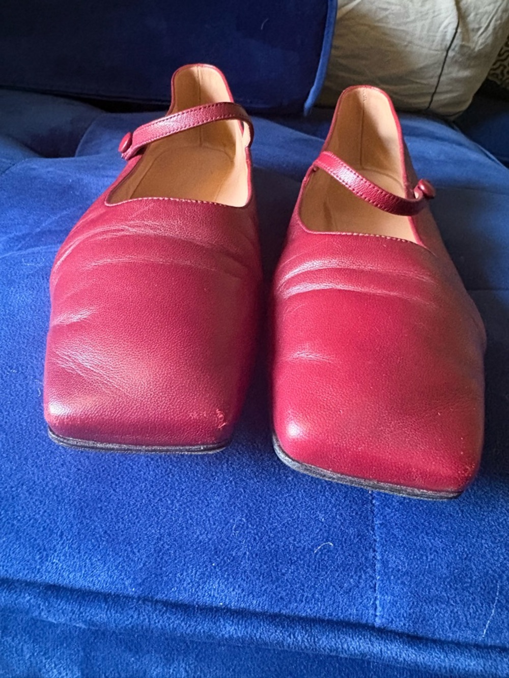 Mansur Gavriel Square Toe Mary Jane Flats Red Leather size 40 - Picture 3 of 6